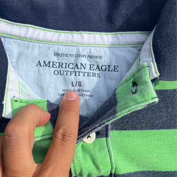 american eagle mens striped polo size large - Picture 4 of 4